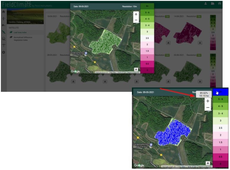 Mappa di sfondo sulla pagina del satellite