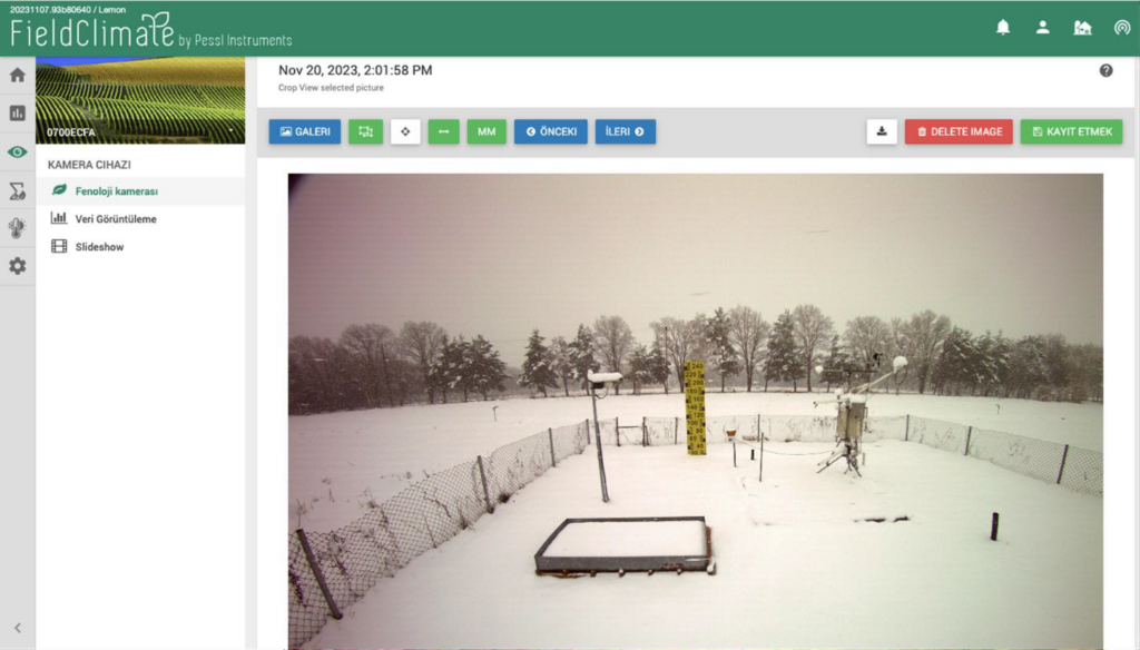 Fig 5_Wide angle image from CropVIEW® looking at snowfall and depth in Turkey at a meteorological site