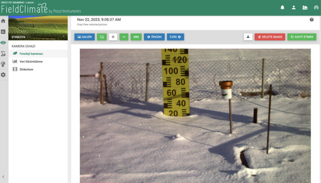 Fig 6_Zoom de l'image de l'épaisseur de la neige sur une règle placée dans la neige en Turquie sur un site météorologique